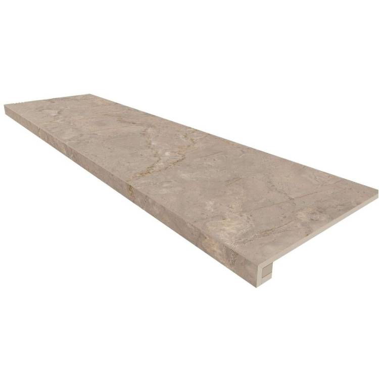 Ступень Estima Bernini 67323 Set/Steptrade/BR02_NS/33x120/Riser/BR02_NS/14,5x120 Beige неполированная с бортиком 33x120 + Подступенок 14.5x120