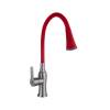 Смеситель для кухни Fashun A54801+N7358 с гибким изливом, сатин, красный