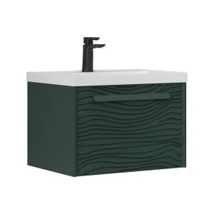 Тумба под раковину Equil Gleam tpGLEAM60.1Y-34 подвесная, зеленый камень, дуб вотан, 59x45
