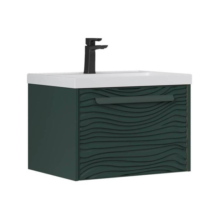 Тумба под раковину Equil Gleam tpGLEAM60.1Y-34 подвесная, зеленый камень, дуб вотан, 59x45