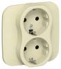 Розетка 2-местная с заземлением IEK Flite FI-R21A-16-1-K87 навахо