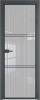 Межкомнатная дверь Profil Doors 3 AX цвет профиля Серая ночь, стекло безопасное 6 мм страйп 600x2000
