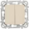 Выключатель 2-клавишный IEK Flite FI-V20-0-10-1-K86 сливочный фото 2