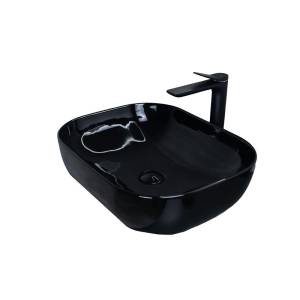 Раковина Gid Geométrico 53347 BL1302 50 см, черная глянцевая