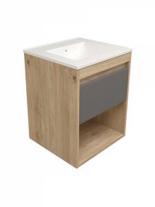 Фасад для тумбы Watersense Nancy W01748 графит, 50 см