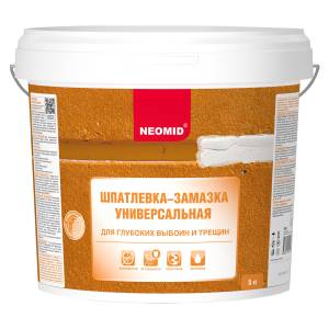 Шпатлевка-замазка универсальная для выбоин и трещин Neomid 5 кг