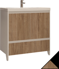 Тумба для комплекта Velvex Klaufs 80.2D.1Y черная, шатанэ, напольная