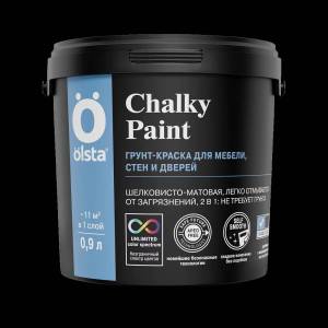 Краска-грунт для мебели, стен и дверей Olsta Chalky Paint база А 0.45 л