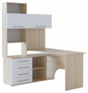 Стол компьютерный Сокол КСТ-14.1Л 00-00015785, 4680212015625, 4680212015632 Дуб сонома/белый