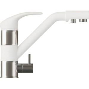 Смеситель для кухни Polygran Дуо 660700 белый хлопок