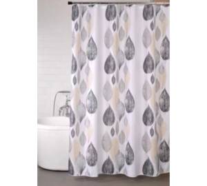 Штора для ванной Bath Plus Leaf Story ch-21261 180x180, серо-бежевый