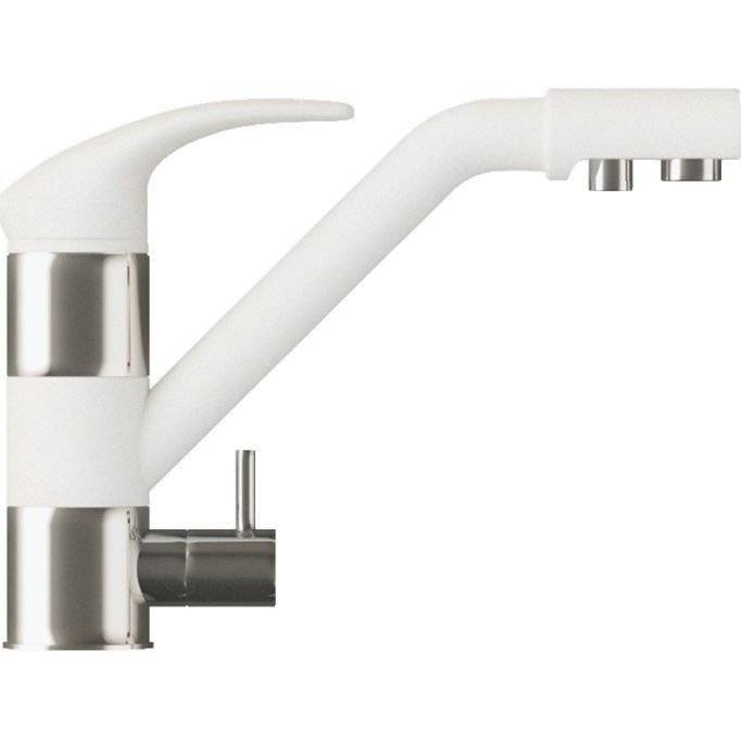 Смеситель для кухни Polygran Дуо 660700 белый хлопок