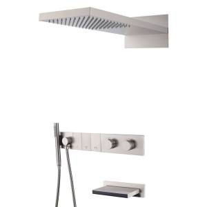 Душевая система Boheme Zodiac 133-2-NB никель, с термостатом, с изливом