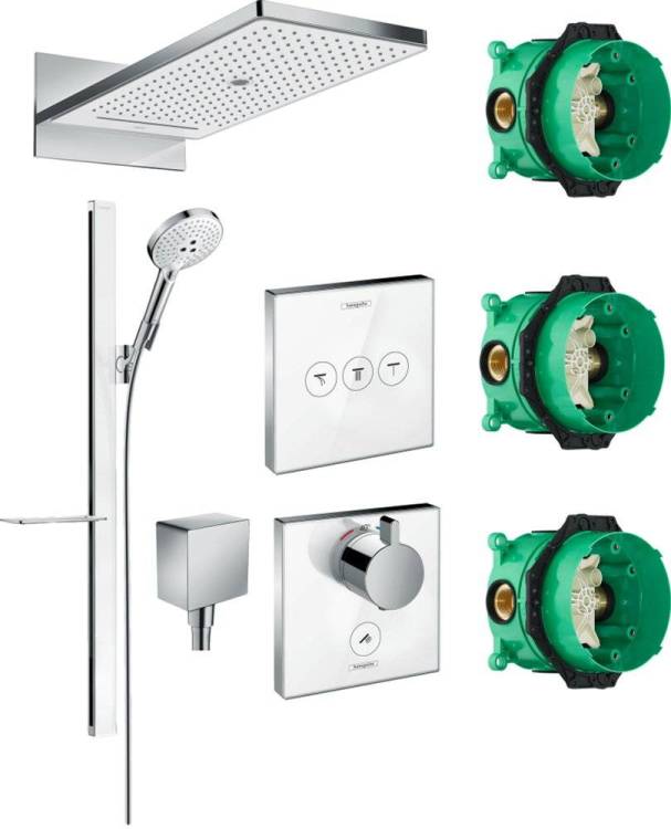 Душевой комплект Hansgrohe Rainmaker Select 580 (3 jet) 24001400 + 27648400 + 26455000 + 15735400 + 15736400