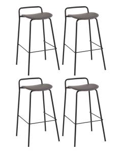 Набор из 4 барных стульев Stool Group Mantis 9083T dark grey X4 темно-серый, экокожа