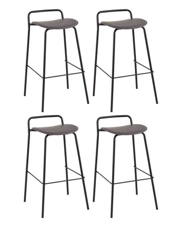 Набор из 4 барных стульев Stool Group Mantis 9083T dark grey X4 темно-серый, экокожа