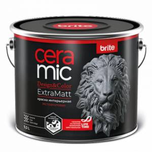 Краска для интенсивно используемых помещений Brite Ceramic ExtraMatt база A 9 л