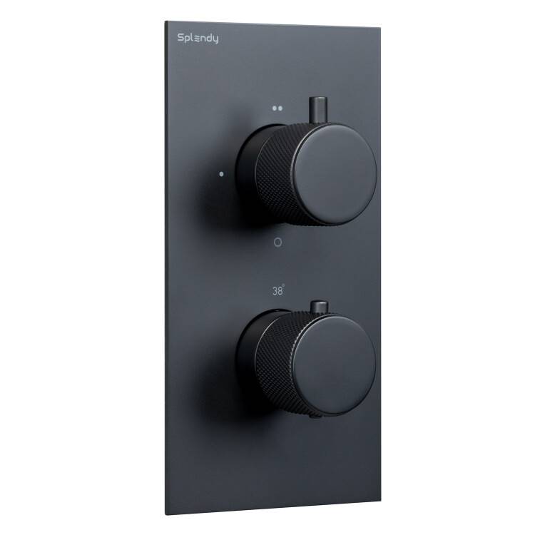 Смеситель для душа Splendy Passion PA204U2T3BM на 3 потребителя, черный матовый