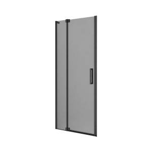 Душевая дверь в нишу Cezares SLIDER-B-1-80/90-GRIGIO-NERO профиль черный, стекло серый, 80x195