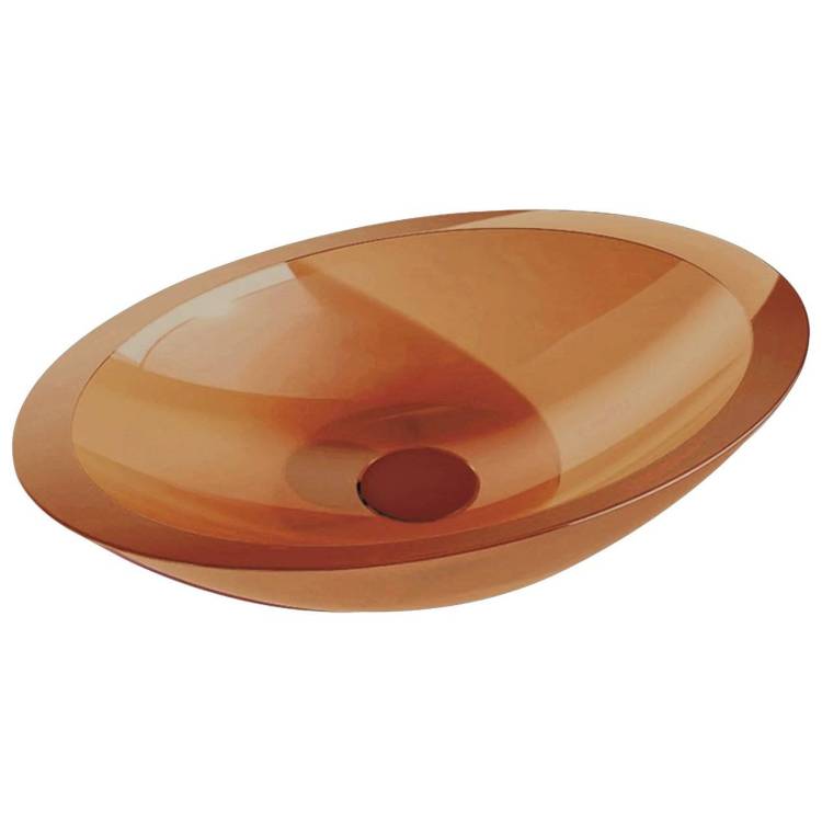 Раковина Abber Kristall AT2810Topas прозрачная, 60 см, оранжевая