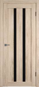 Межкомнатная дверь Владимирская Фабрика Дверей Atum 2 Sand Vellum стекло Black Gloss 700x2000