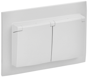 Розетка 2-местная с крышкой IEK Skandy SK-R26-16-44-K01-F арктический белый