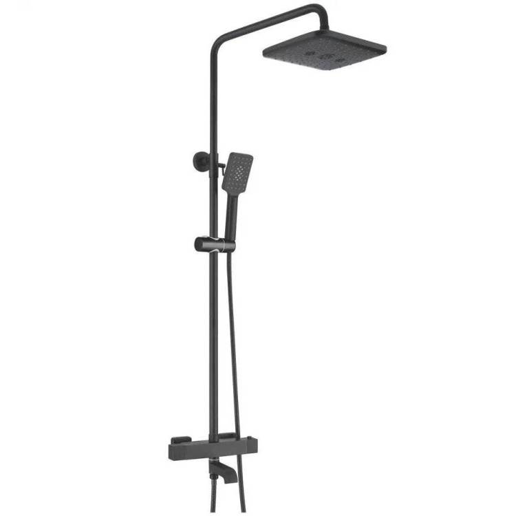 Душевая система Rose R3536H черная, с термостатом