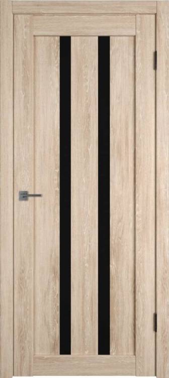 Межкомнатная дверь Владимирская Фабрика Дверей Atum 2 Sand Vellum стекло Black Gloss 700x2000