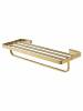 Полотенцедержатель Wonzon & Woghand WW-8381A-BG с полкой, брашированное золото