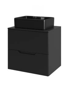 Тумба с раковиной Agger Свит SWE600ETBL-ST-1475B черная матовая, 60 см