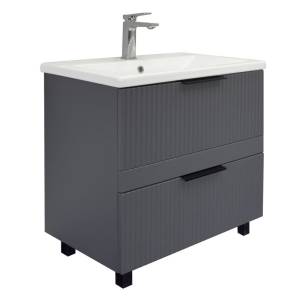 Тумба с раковиной Comforty Лима-70Н2 00-00019179 напольная, антрацит