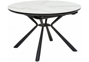 Стол Woodville Voland bianco TL-45 378550 испанская керамика/black/белый мрамор 120(160)x120x76