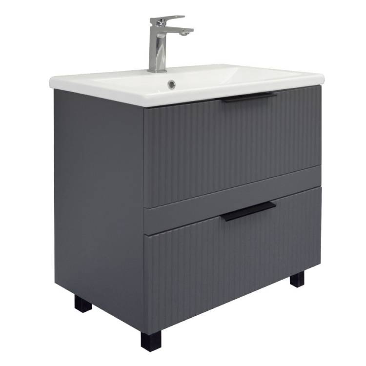 Тумба с раковиной Comforty Лима-70Н2 00-00019179 напольная, антрацит