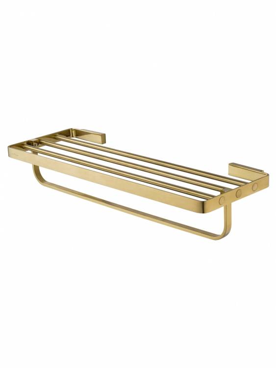 Полотенцедержатель Wonzon & Woghand WW-8381A-BG с полкой, брашированное золото