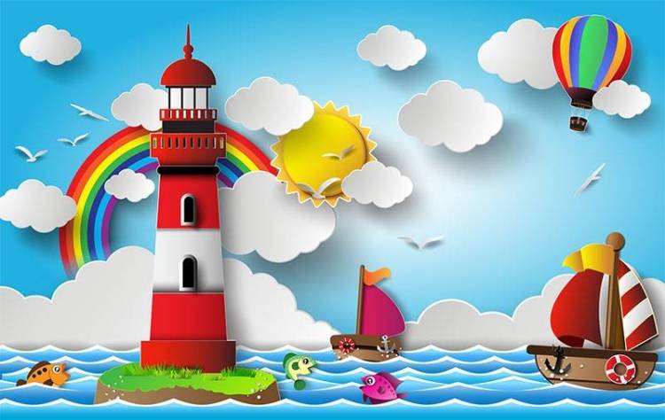 3D Фотообои Artegrafico «Морская тематика» K931-3 акварель