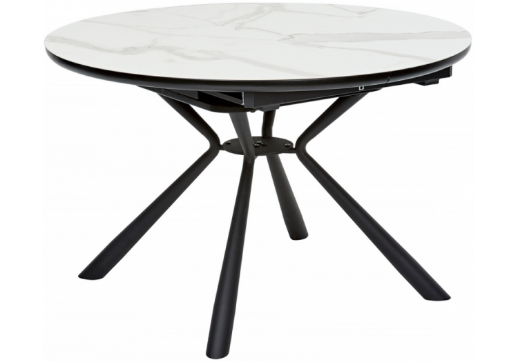 Стол Woodville Voland bianco TL-45 378550 испанская керамика/black/белый мрамор 120(160)x120x76