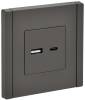 Розетка USB type A+C IEK Forte&Piano FP-U22-018-K03 серый