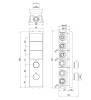 Внешняя часть смесителя Wonzon & Woghand WW-INF163B-GM на 3 потребителя, темный графит фото 2
