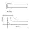 Дверная ручка Morelli EON MH-46 GR/CP-S55 графит/хром, раздельная на квадратной розетке фото 3