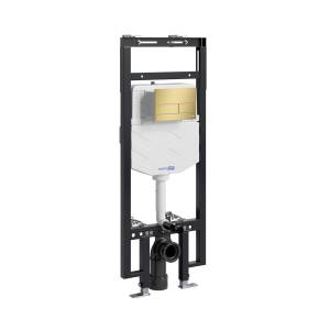 Система инсталляции для унитазов Wasserkraft Dinkel 58TLT.010.ME.MG04 клавиша золото матовое