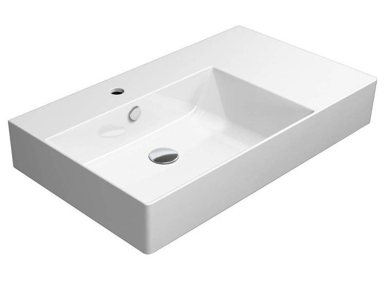 Раковина GSI Kube X 9456111 белый глянцевый, 80x47