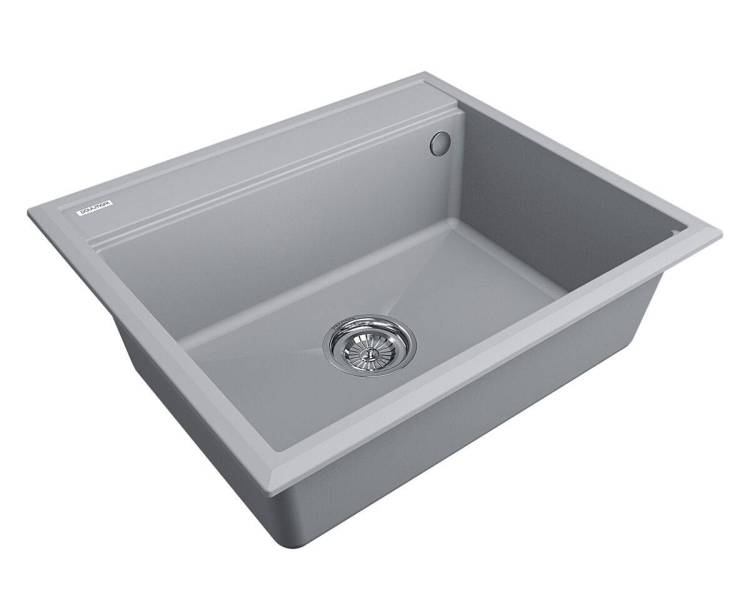 Мойка кухонная Paulmark Stepia PM115951-GRS 510x590 мм серый дым