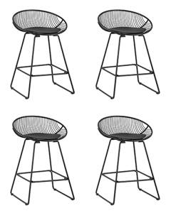 Набор из 4 полубарных стульев Stool Group UFO-24A-P11 BL/BL X4 черный