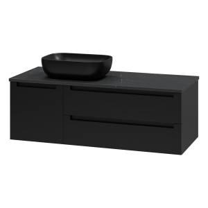 Тумба с раковиной Brevita Карго УТ000024164 черная, 120 см
