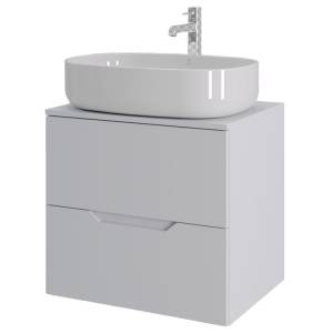 Тумба с раковиной Orange Line Li-60TuwMDF+B08-600W белая матовая, 60 см