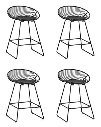 Набор из 4 полубарных стульев Stool Group UFO-24A-P11 BL/BL X4 черный