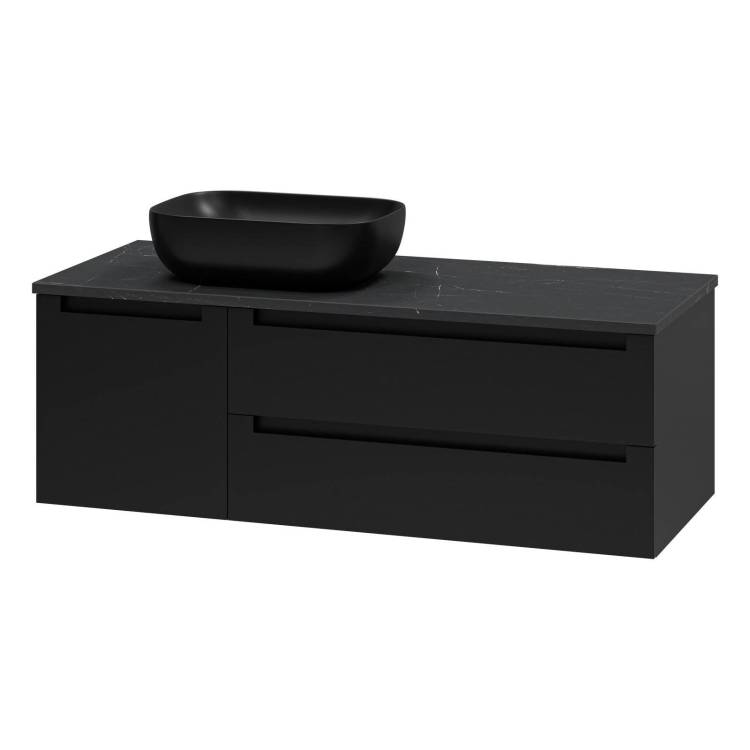 Тумба с раковиной Brevita Карго УТ000024164 черная, 120 см