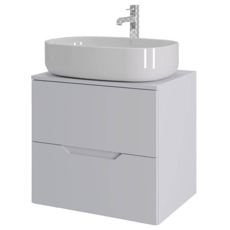 Тумба с раковиной Orange Line Li-60TuwMDF+B08-600W белая матовая, 60 см