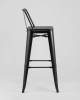 Набор из 6 барных стульев Stool Group Tolix YD-H765E-W LG-01 X6 черный глянцевый, темное дерево, со спинкой фото 6