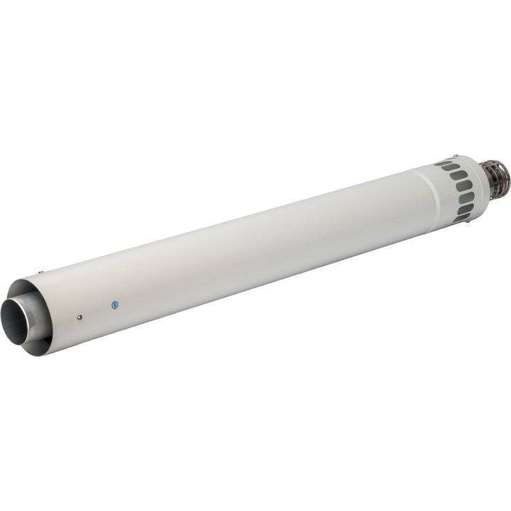 Труба Stout DN60/100 конечный участок 900 мм дымохода для горизонт.прохода через стену с оголовком из нерж. Стали